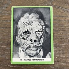 1963 Rosan Terror Famous Monsters Series Card Teenage Frankenstein #25 GREEN picture