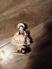 German dresden lace porcelain girl figurine statue marked picture