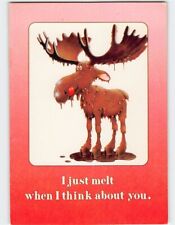 Postcard I just melt when I think about you with Moose Art Print picture