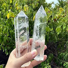 1PC Large Clear Quartz Crystal Points Clear Quartz Crystal Reiki Tower Wand picture