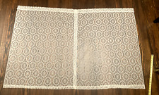 Vintage Lace Ivory Curtain Tiers W/ Valance Oval Pattern Various Sizes Handmade picture