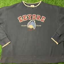 Vintage Disney Store Eeyore Another Gloomy Day Navy Pullover Sweatshirt Men's L picture