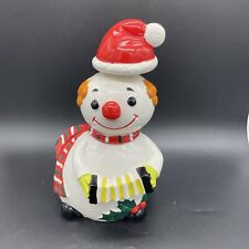 VTG Ceramic Musical Snowman With Whirling Hat Japan Berman & Anderson With Box picture