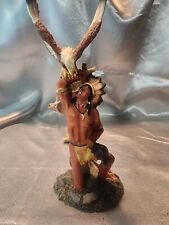 Vintage Native American Indian Chief Figurine with Eagle Statue  picture