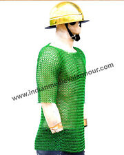 Green Anodized Butted Chainmail Shirt 9 mm Aluminum Ring Halloween Costume picture