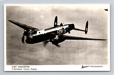 RPPC WWII RAF Avro Manchester Bomber FLIGHT Photograph Postcard picture