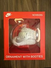 Nike Swoosh Ornament Booties Newborn Baby White Silver Logo Collectible NEW picture
