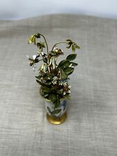 K&A Krautheim Bavaria Germany Porcelain Mini Vase Brass Enamel Flower Bouquet picture