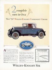 WILLYS KNIGHT SIX Auto Car Ad 1927 CABRIOLET COUPE 70 picture