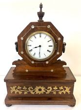 Antique French Rosewood & Mother of Pearl & Brass Inlaid Mantel Bracket Clock picture