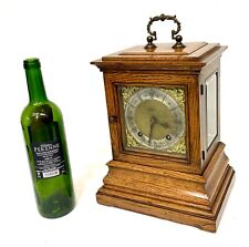 Rare Antique Small Winterhalder W & H Oak 3 Glass Library Clock Ting Tang Strike picture