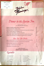 1960s THE FLAMINGO HOTEL - APPIAN INN vintage dinner menu LAS VEGAS, NEVADA picture