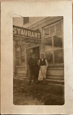 RPPC Restaurant Inn Keeper Man with Broom Real Photo Vintage Postcard c1910 picture