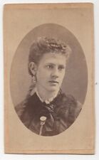 ANTIQUE CDV C. 1880s E. DECKER GORGEOUS YOUNG LADY IN FANCY DRESS CLEVELAND OHIO picture