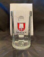AUTHENTIC .5 L Spaten Munchen Munich Germany Spade Logo Glass Beer Mug 16-17 oz picture