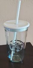 Starbucks Recycled Glass Sea Foam Mint Triangle Tumbler 16 oz Mug - Clear picture