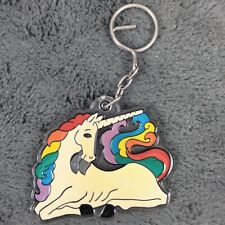 Vintage Unicorn Keychain Rainbow Fantasy Plastic Acrylic 80s Large 3 Inch Retro  picture