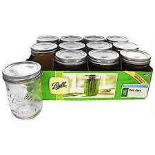 Ball, Glass Mason Jars with Lids & Bands, Wide Mouth, Clear, 16 oz, 12 Count picture