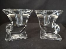 Pair of Elegant Cornucopia Glass Candle Holders picture