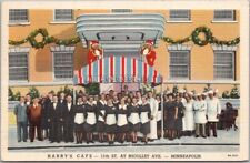 Vintage 1939 MINNEAPOLIS Minnesota Postcard HARRY'S CAFE Nicollet Ave. Linen picture