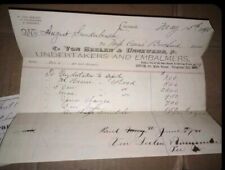 RARE 1800S CINCINNATI UNDERTAKER AND EMBALMER BILLHEAD PHARMACIST AND APOTHECARY picture