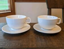 NWT Rare (2) STARBUCKS Home Collection Classic White Cappuccino Cup & Saucer picture