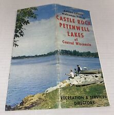 Castle Rock Petenwell Lakes Brochure Travel Vacation Map Central WI VTG 1975 picture