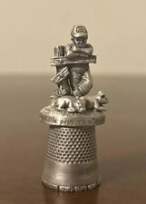 VTG 1990 Fort Pewter Thimble Little Farmers “These Little Piggies Stayed Home” picture