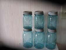 BALL Blue/Green Perfect Mason Quart and Pint 1923-1933  Canning  Jars picture