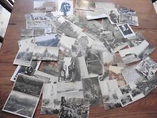 50 lot antique unused postcards Black & White Foreign trains trolly building picture