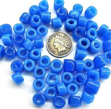 50  Antique Vintage Venetian Greasy Blue Crow Trade Beads  African  V 131 picture