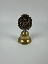 RARE Antique Collectible Bronze Vintage Bell Heraldry Royal Coat Of Arms Uk picture