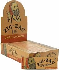 ✨FULL BOX ZIG ZAG 1 1/4 SUPERIEURE UNBLEACHED ULTRA THIN PAPER✨24 BOOKLETS😎 picture