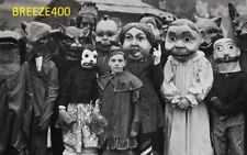 Halloween Photo/Vintage/Early1900s/KIDS IN CREEPY COSTUMES/4X6 B&W Photo Reprint picture