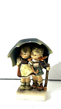 Goebel Hummel Figurine, Stormy Weather,Boy Girl Umbrella  6” Tall. Vintage READ picture