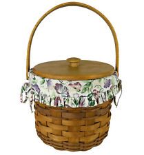 Longaberger May Series 1996 Sweet Pea Basket Combo Liner Protector & Lid picture
