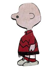 Charlie Brown Wooden Cut Out Tramp Art Handmade Hand-painted 5 And 3/4 In Tall picture