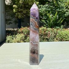 2.1LB 10.3''Natural Amethyst Agate Point Crystal Obelisk Healing Decor Quartz picture