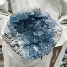 5.2lb Large Natural Blue Celestite Crystal Geode Quartz Cluster Mineral Specimen picture