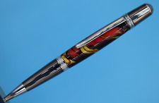 Sierra Ballpoint Pen in Platinum & Black Titanium with Red/Black/Yellow Acrylic picture