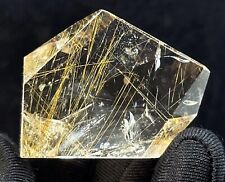 Natural beautiful golden hair rutilated quartz crystal Freeform Orbicular specim picture