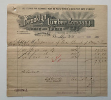 Vintage Antique 1900 Billhead New York Brooklyn Lumber Hamilton Ave letterhead picture