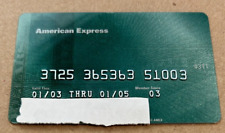 VINTAGE AMERICAN EXPRESS RARE 2003 SOLID GREEN CREDIT CARD picture