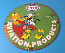Vintage Esso Gasoline Sign - Goofy Aviation Service Station Porcelain Gas Sign picture