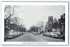 Haddonfield New Jersey NJ Postcard Kings Highway West Car Lined 1954 Vintage picture