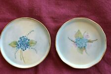 2 Small Hand Painted Small China Gold Trimmed Plates 3