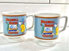 Vintage MAXWELL HOUSE COFFEE Cups Mugs 1970's Set Of 2 picture
