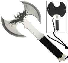 14 The Legendary Bat Wing Double Bladed Stainless Steel Throwing Axe Black Nylon picture