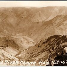 c1930s Hot Point Ore RPPC Snake River Canyon Birds Eye Scenic Real Photo OR A200 picture
