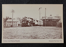 Postcard Reproduction 1914 Milwaukee Road RR Depot Cedarburg WI Train    B1 picture